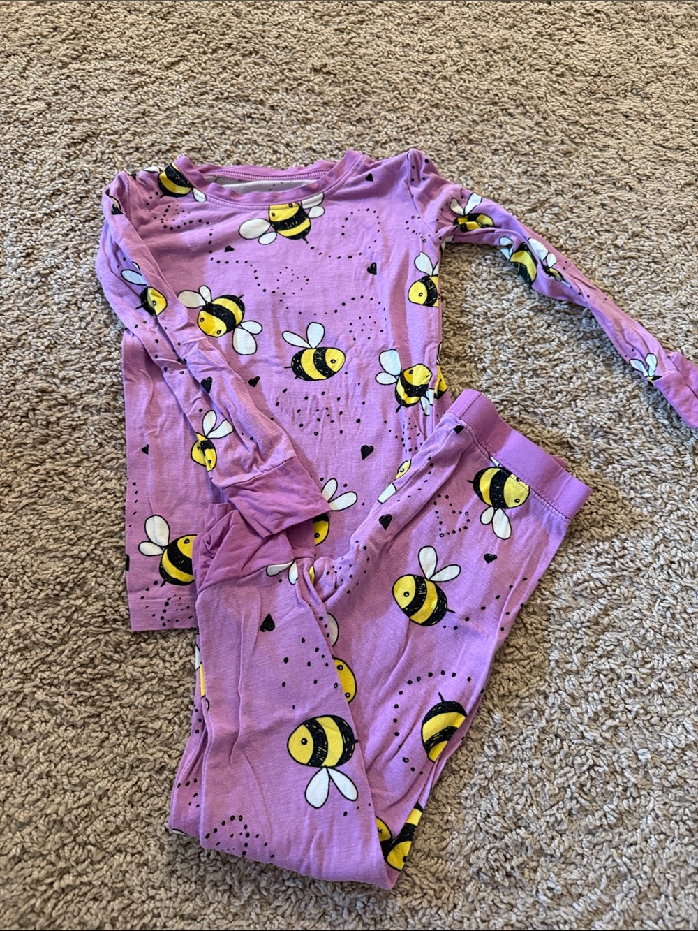 Little Sleepies Purple Bee Print Pajama Set